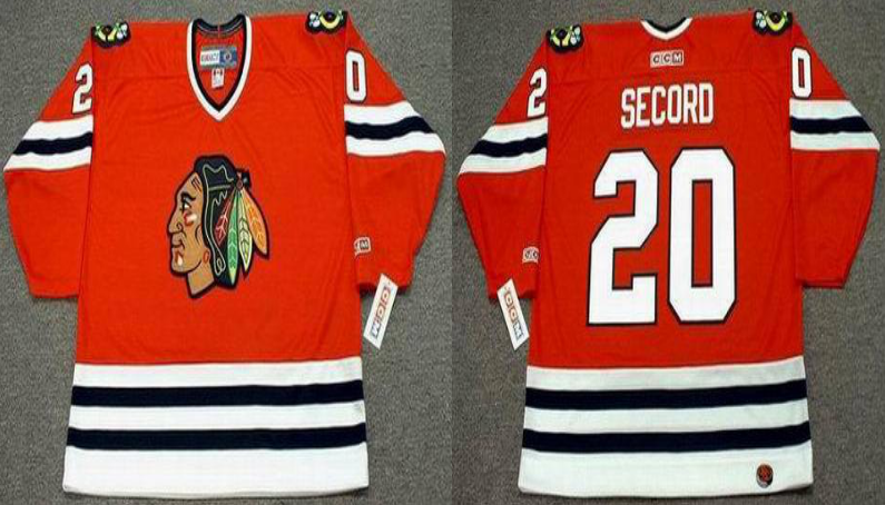 2019 Men Chicago Blackhawks 20 Secord red CCM NHL jerseys